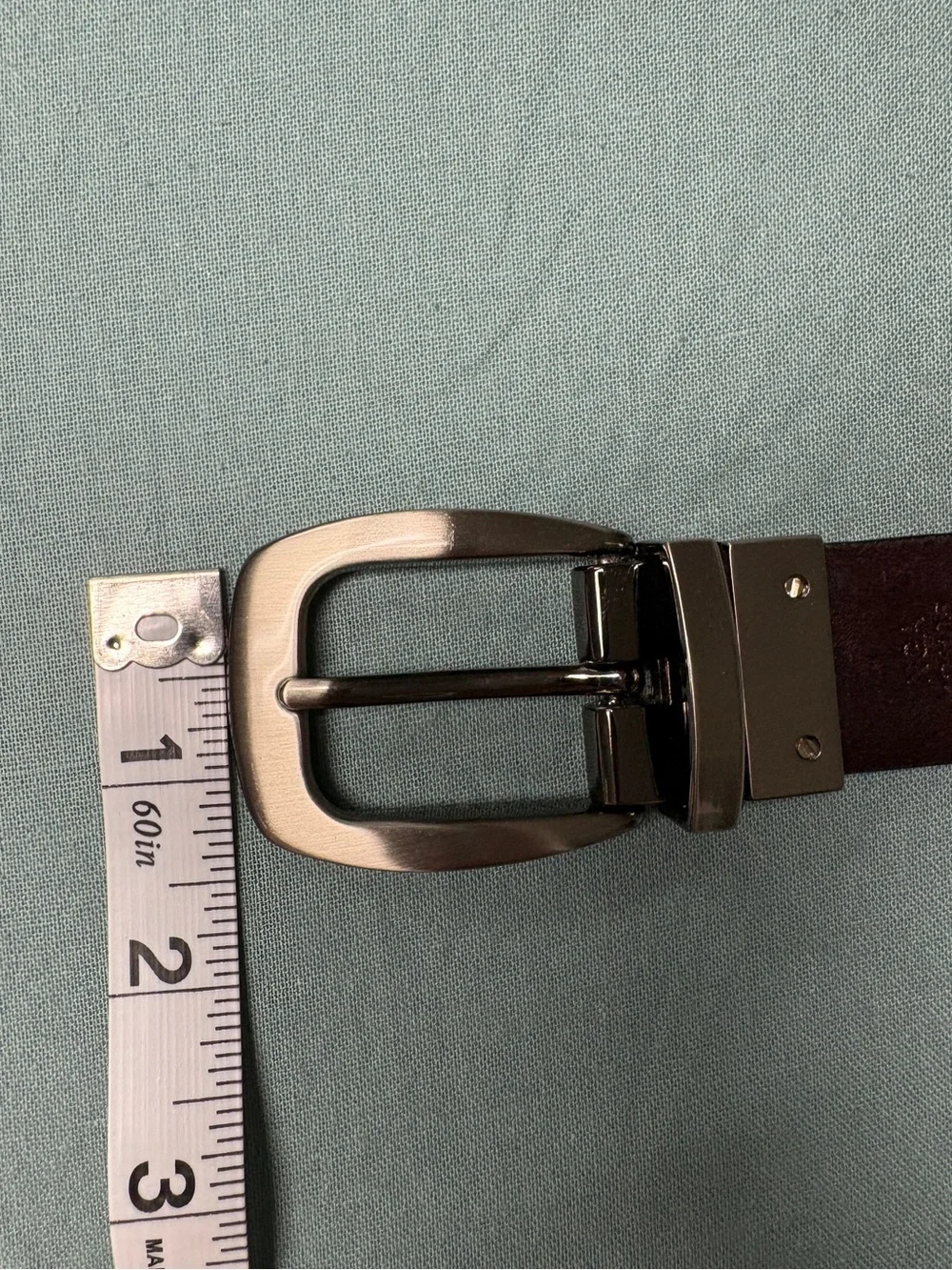 Men's Reversible Black & Dark Brown Leather Belt: 1.25in / 41 inches: